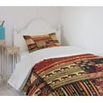 thumbnail image 4 of Ambesonne African Quilted Bedspread Set 2 Pcs, Patchwork Style, Twin Size, Red Green Black, 4 of 6