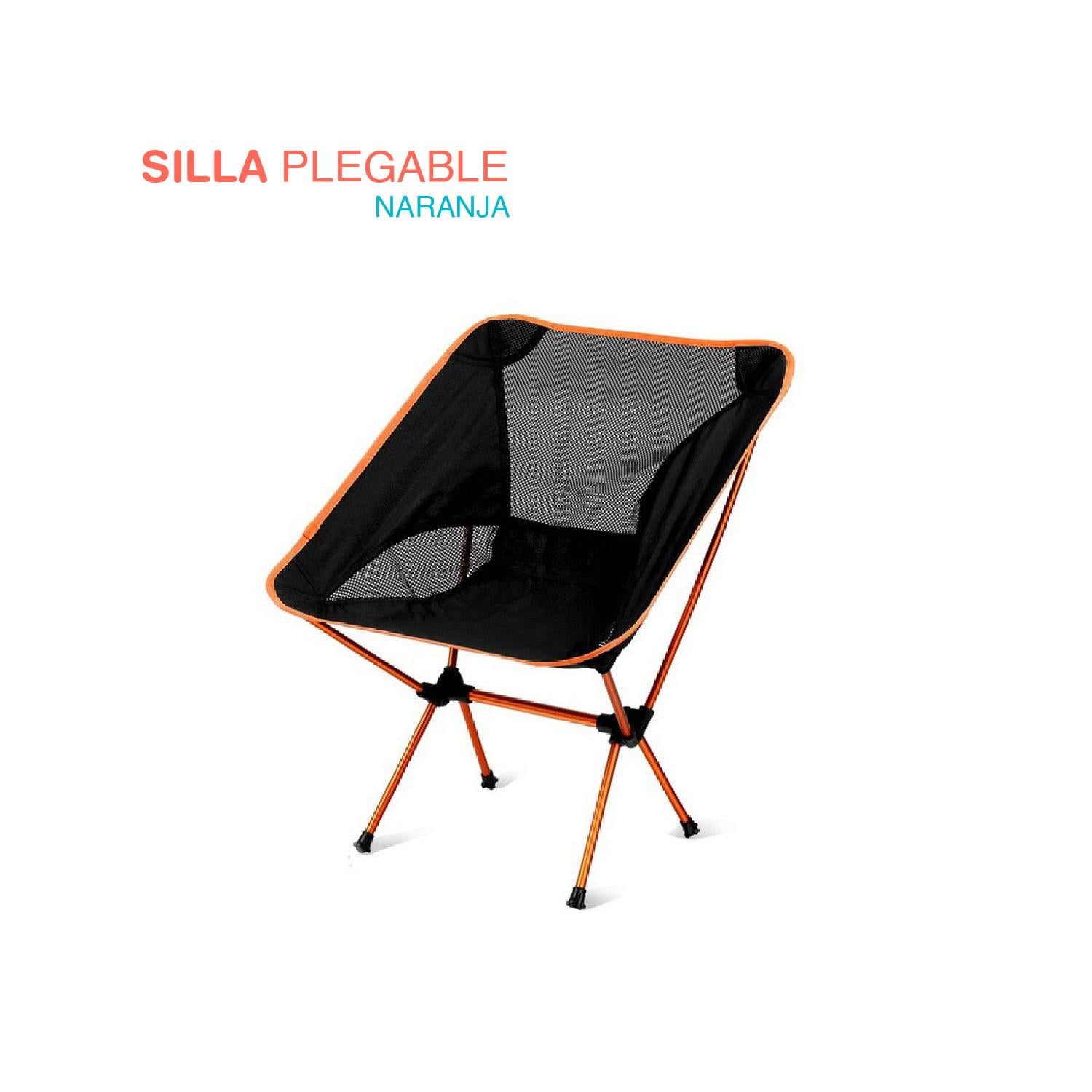 Silla Plegable Ligera Asiento De Respaldo Alto Para Azul