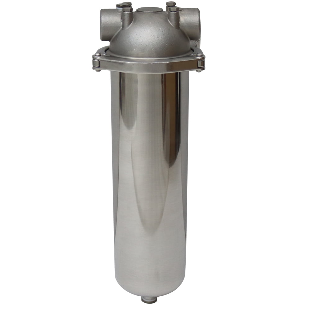 Corrosion-resistant 304 Stainless Steel 145psi Pressure Filter Housing for 10"L Cartridges 3/4"NPT w/Bracket