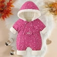 thumbnail image 2 of Kogui Newborn Girl Clothes Newborn Winter Romper Fleece Hooded Jumpsuit Snowsuit Warm Outfits Zipper Outwear for Infant 2T 3T (Hot Pink,2-3 Years), 2 of 7