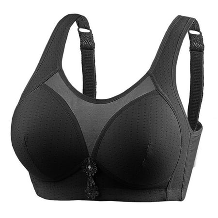 Seamless Bras for Women Plus Size Comfortable Breathable Bra Underwear No Underwire V-Neck Convertible Bra Feature Hook and Eye Closure Nursing Bra Style Y-397   Black XL