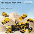 thumbnail image 2 of EIMELI Construction Truck Toy Die-cast Play Vehicle Set with 6Pcs Mini Crane Mixer Dump Excavator Car, 2 of 6