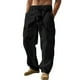 thumbnail image 1 of Pantalones cargo para hombre de lino para trabajo: corte holgado, pantalones transpirables para primavera y verano, bolsillos utilitarios, lavables a máquina, poliéster, tallas S-XXXL., 1 of 8
