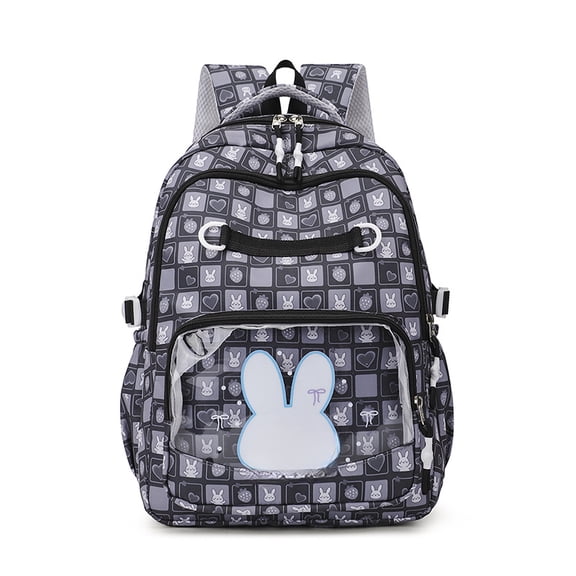 Print Oxford Fabric Backpack, Multi‑Pocket Casual Rucksack with Luggage Sleeve, Adjustable Shoulder Straps for Travel Commuting Weekend Getaway