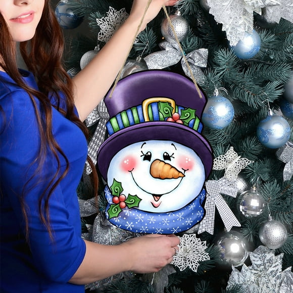 Christmas Decoration Clearance! Christmas Snowman Wooden Sign Window Holiday Decoration Wooden Sign Pendant Clarence Items Returned Pallets #64