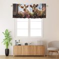 thumbnail image 2 of Cow Curtain Valance for Kitchen Rural Retro Wooden Barn Door Western Wild Flowers Window Valance for Living Room Bedroom, Kitchen Valance Rod Pocket Window Decor Curtain 54 by 18 in, 1 Panel, 2 of 6