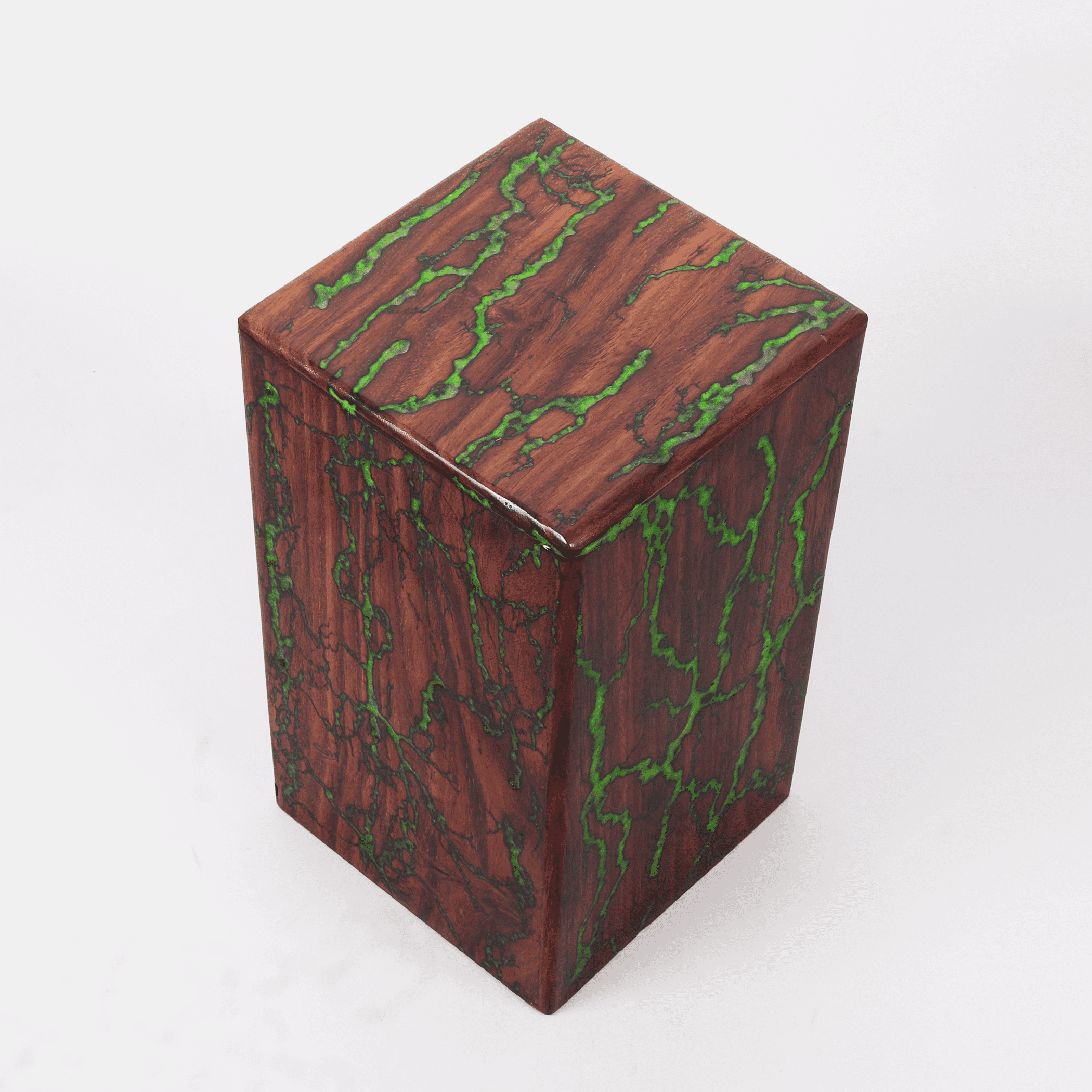 Creation India Craft Wooden Cremation Urns for Human & Pet Ashes, Memorial Urns, Decorative Urns, Adult Urns, Rosewood Urns, Wooden Urn Box -Lichtenberg Fractal & Epoxy Resin (Medium)