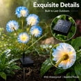 thumbnail image 4 of Rirool Solar Blue Hydrangea Flower Stake Lights, 3-Head Warm White LED Outdoor Waterproof Garden Pathway Lights for Yard Lawn Patio, Elegant Dusk-to-Dawn Landscape Decor, 2 Pack, 4 of 8
