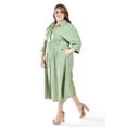 thumbnail image 2 of Vestido camisero con cinto Roman Fashion /Tallas Extras, 3827-p (Verde militar) verde lima 38, 2 of 6