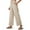 Beige, variant on FAIWAD Linen Pants Women Elastic Waist Wide Leg Casual Loose Trouser with Pockets Boho Athletic Workout Joggers