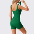 thumbnail image 6 of DHFJKG Yoga Rompers For Women Ribbed Sleeveless Workout One Piece Short Jumpsuit Square Neck Solid Color Summer Gym Outfits Versatile Onesie, 6 of 9
