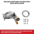 thumbnail image 5 of OEM Technologies 90028 Horizontal Axial Cam Replacement Pressure Washer Pump Kit, 3300 PSI, 2.4 GPM, 3/4" Shaft, Includes Hardware and Siphon Tube, for Residential and Industrial Gas Powered, 5 of 6