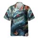 thumbnail image 3 of Camisa hawaiana con estampado de serpiente de terror para hombre, divertida camisa hawaiana con estampado 3D de serpiente, blusas casuales de verano de manga corta con solapa, 3 of 5
