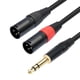thumbnail image 4 of Jack 6.35mm 1/4 TRS Stereo to Dual XLR Male Audio Cable 100cm, 4 of 5