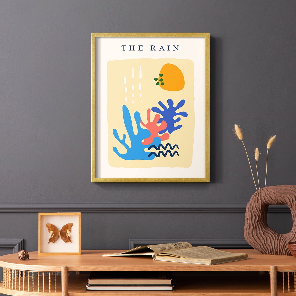 Matisse CDLXIV in Gold Solid Wood Framed Print No Nail Hanging