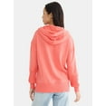 thumbnail image 3 of Time and Tru Women's Mixed Media Waffle Hoodie, Sizes XS-XXXL, 3 of 5