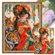 thumbnail image 1 of (11CTACC-6202__C__50X65) Hilo algodón ecológico bordado 11CT 3 hebras impresión 50*65cm kit serie personajes punto cruz tigre y niña, 1 of 9