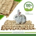MesaSe 3 Pack Grass Mat for Rabbits Bunny, Woven Hay Mat for Small