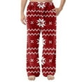 thumbnail image 3 of Garbnen Plaid Flannel Pj Pants for Men Winter Fluffy Fleece Men's Sleep Pants with Pockets Wide Leg Elastic Band Pajamas Bottoms, 3 of 7