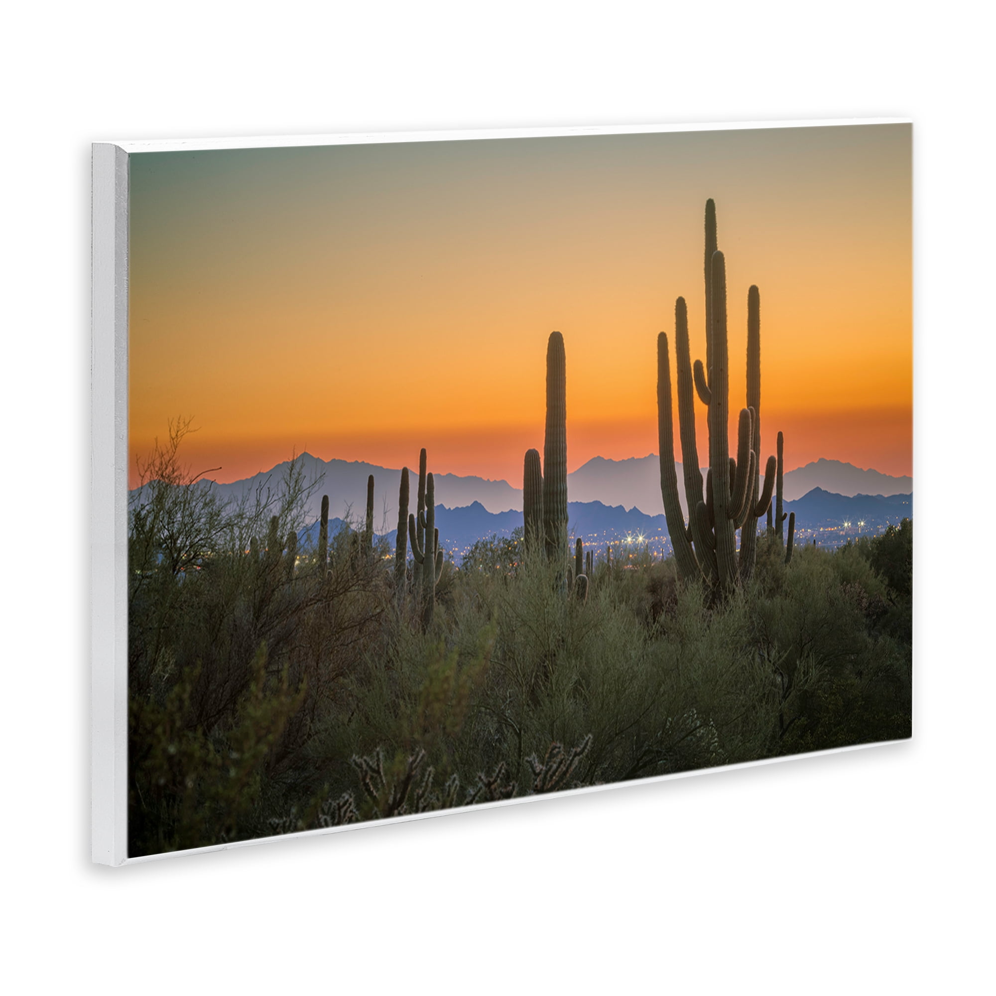 Stupell Industries Looming Cacti Sunset Landscape & Nature Photography Unframed Art Print Wall Art, 19 x 13