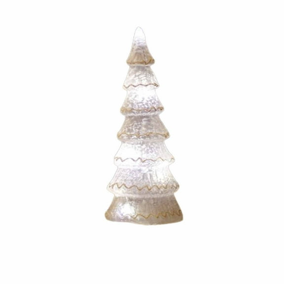 Christmas Glass Ambience Lights,Christmas Tree Light up Mini Tabletop Xmas Tree Light Holiday Figurine Tree Decorations for Living Room Fireplace Party