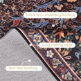 thumbnail image 2 of Washable Oriental Rug, 8x10 Black Boho Botanical Floral Vintage Carpet, Soft Large Indoor Rug for Living Room, Bedroom, Office, Playroom, 2 of 7