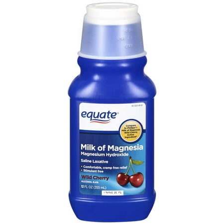 - (4 Pack) Equate Milk of Magnesia Saline Laxative, Wild Cherry Flavor, 12 oz