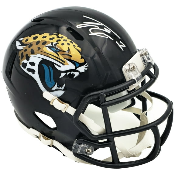Travis Etienne Autographed Jacksonville Jaguars Black Speed Mini Helmet Beckett BAS Witness 225128