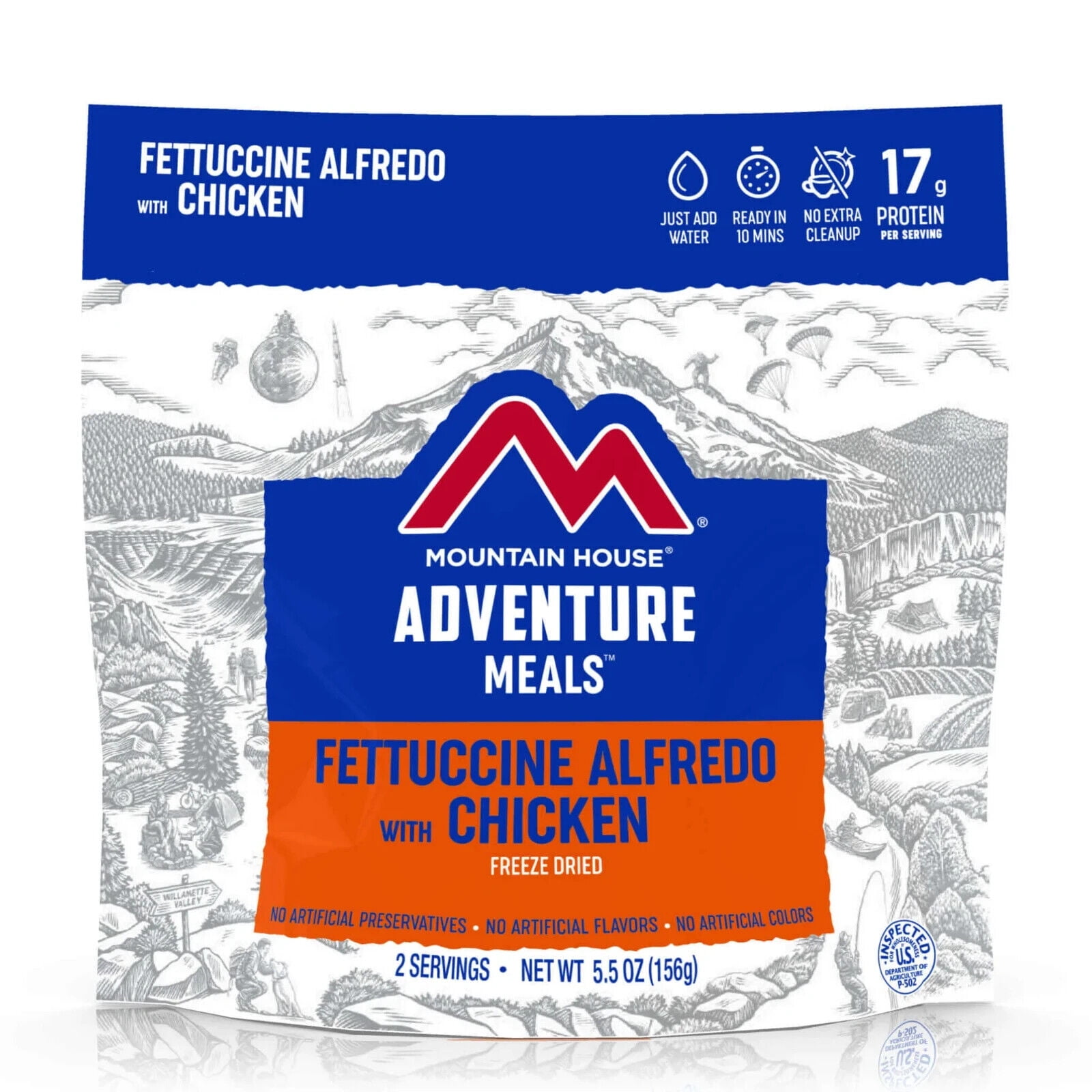 (6 Pouches) Mountain house Freeze Dried Emergency Survival Backpacking and Camping Food Fettuccine Alfredo with Chicken ✅
