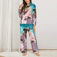 thumbnail image 2 of 2 Piece Womens Pajama Sets - Island Vacation Guinea Pig Soft Sleepwear Comfy Pajamas Ladies Pj Lounge Sets with Pockets, Long Sleeve Button Shirt and Pajama Pants Pjs Sets for Women, 2 of 6
