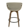 Symphony MidCentury Modern Counter Stool in Walnut and Grey Faux