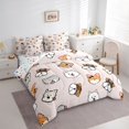 thumbnail image 2 of Manfei Cute Dalmatian King Bedding, CartoonPet Animal King Bed in a Bag, Light Pink, Stars Reversible, 7-Piece, 2 of 6