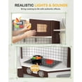 thumbnail image 4 of ZENPETIO Corner Wooden Play Kitchen Set for Kids 3+ w/Lights Sounds Stove Microwave Ice Maker Accessories Calendar Toddlers Pretend Play Kitchen Playset Brown, 4 of 8