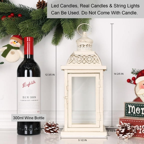 Vintage Metal Candle Lanterns, Large Outdoor  Decor for Holiday, Wedding & Home Decor