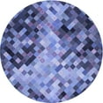 thumbnail image 1 of Ahgly Company Tapis d'Intérieur Lavables en Machine, Ronds de Transition Bleu Ciel, Ronds de 5', 1 of 7