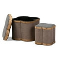 thumbnail image 6 of Baxton Studio Marilyn Modern and Contemporary Transitional Grey and Brown Fabric Upholstered 2-Piece Clover Shaped Storage Ottoman Set, 6 of 10