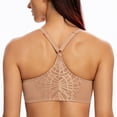 thumbnail image 3 of MELENECA Female Racerback Front Closure Unlined Underwire Bra for Women Cappuccino 44G, 3 of 4