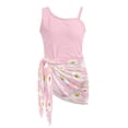 thumbnail image 7 of SEANATIVE Girls One-Piece Swimsuits with Mesh Cover-up Skirt One-Piece Bathing Suits Back Cutout Stylish Stretch Swimwear for Kids Teenagers, Size 7-8, Pink Daisy, 7 of 7