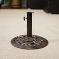 thumbnail image 4 of Sunnydaze Support de Base Rond pour Parasol d'Extérieur en Fonte Robuste Décorative Motif de Fleur de Rose pour Patio et Cour - 16 Pouces - Bronze, 4 of 7