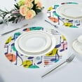 thumbnail image 6 of Color Music Notes Round Placemats Washable Placemats Non-Slip Heat-Resistant Table Place Mats for Dining Kitchen Holiday Party Table Decoration 15.4"-6PCS Table Mat, 6 of 7