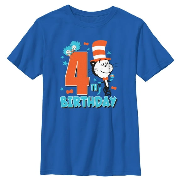 Boys Dr. Seuss The Cat in the Hat and Friends 4th Birthday T Shirt