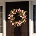thumbnail image 4 of 12 Inch Artificial Peony Flower Wreath Silk Spring Wreath for The Front Door, Wall Hanging Window Wedding Party Decoration,Wildflower Wreath Spring and Summer Artificial Flower and Wreath(Purple), 4 of 9