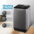 thumbnail image 5 of Full Automatic Washing Machine with LED Display, 20 lbs Portable Washing Machine, 10 Washing Programs & 8 Water Levels Selections, Grey, 5 of 12