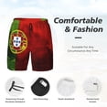 thumbnail image 3 of Mens Swim Trunks Portugal Portuguese Flag Quick Dry Board Shorts with Compression Liner, 3 of 6