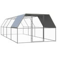 thumbnail image 5 of vidaXL Outdoor Chicken Cage Galvanized Steel Hen House Run Coop Multi Sizes, 5 of 32