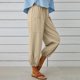 thumbnail image 4 of ICHUANYI ClearanceFashion Women Summer Casual Loose Cotton And Linen Pocket Solid Trousers Pants(Khaki, XL) ICHUANYI WER20232080504492, 4 of 9