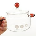 Glass Cooking Pot with Lid Heat Resistant Glass Saucepan Borosilicate