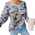 thumbnail image 2 of EFINNY Women's Long Sleeve Blouse Loose Sweatshirt Top Camouflage T-Shirt, 2 of 8