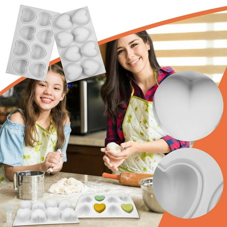 

FREE SHIPPING-baking supplies Reusable Non-stick Easy Release 3D Love Heart Shaped Silicone Molds Tray cake decorating kit baking tools Valentines day birthday gifts