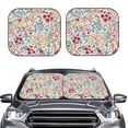thumbnail image 2 of Goofa Trendy Floral Design Pattern 2 Piece Car Windshield Sun Shade Foldable | Front Windshield Shade for Sun, Heat and UV Rays | Sunshade for Car Front Window-, 2 of 7